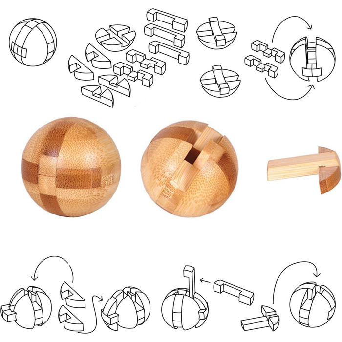 Дерев&39яна колекція з 9 предметів, дерев&39яні ігри-головоломки, дерев&39яна гра на спритність, логічні ігри, ігри на IQ, ігри на