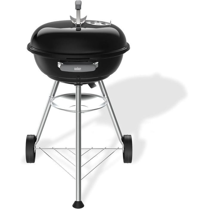 Вугільний гриль Weber Compact Kettle 47 см на стійці з колесами, модель 2026