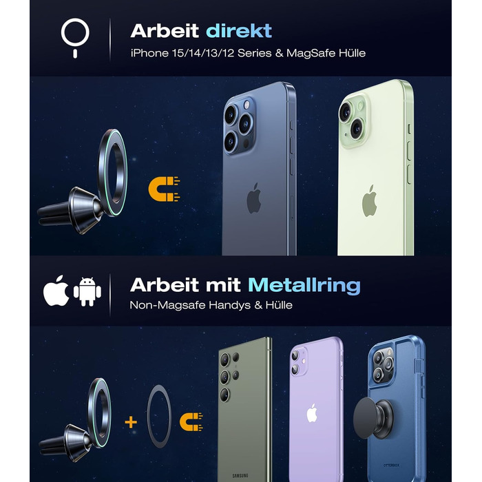 Повністю металевий тримач для мобільного телефону Автомобільний магніт для автомобільного кріплення Mgasafe 26xN55 найсильніші маг