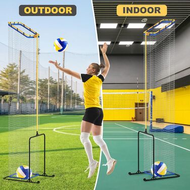 Тренажер-сітка для волейбольних зв'язуючих (Пасуючих), Регульована висота та кут, Портативний, для тренувань у приміщенні та на вулиці