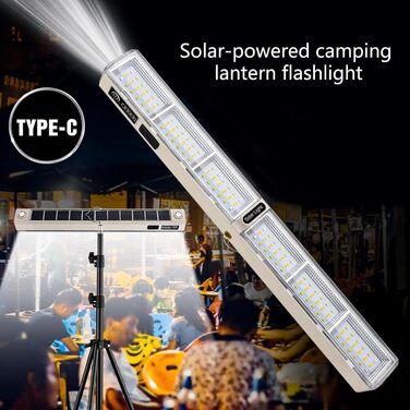 Світлодіодний ліхтарик високої яскравості з індикатором живлення, для використання на вулиці, на сонячній енергії, для кемпінгу, надзвичайних ситуацій, водонепроникний, для намету, прожектора, акумуляторної лампи освітлення, чорний