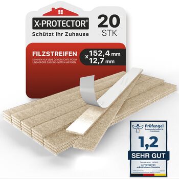 Фетрові самоклеючі смужки для захисту підлоги 20 шт. 152×12,7 мм X-Protector