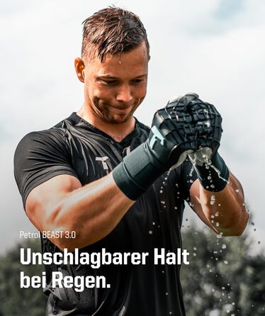 Воротарські рукавички T1TAN Beast без захисту пальців для дорослих, унісекс футбольні рукавички, професійна рукоятка 4 мм - різні розміри та кольори Petrol Beast 3.0 10