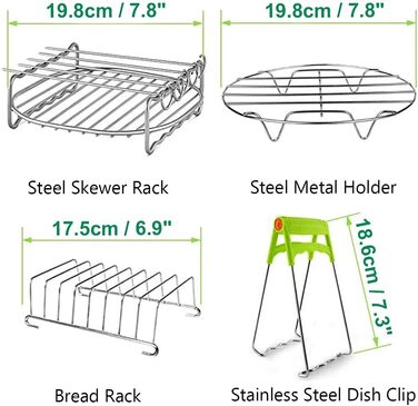 Дюймова універсальна фритюрниця Аксесуари для всіх стандартних фритюрниць XXL 4.2-6.8 літрів - 1ук аксесуарів для фритюрниці, 8-