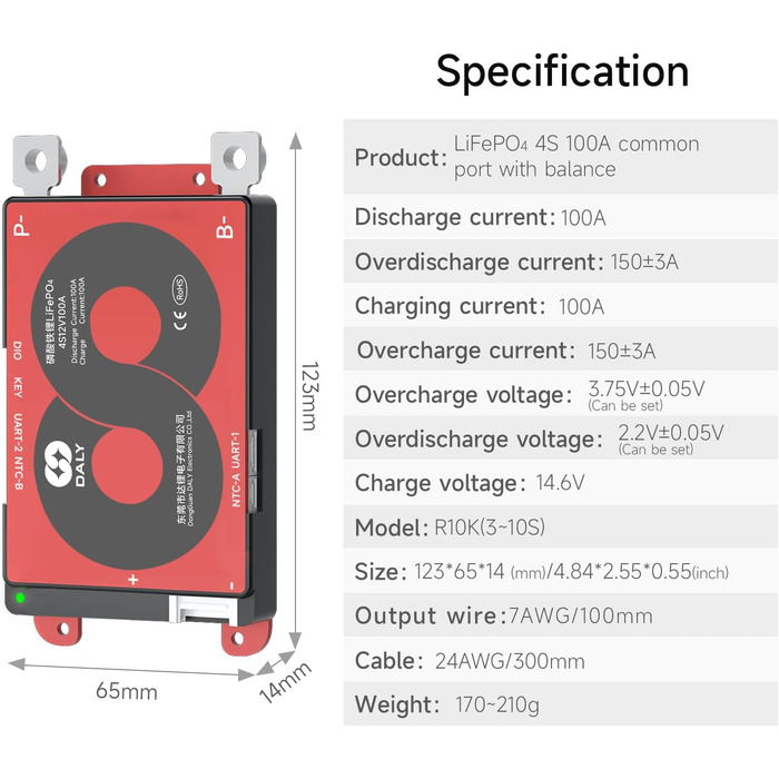 З модулем WiFi та платою захисту зв&39язку CAN 485 для літієвої акумуляторної батареї LiFePO4 (4S 12V Smart BMSRS485CANWiFi модуль, 100A) LiFePO4 4S 12V 100A, 4S BMS 12V