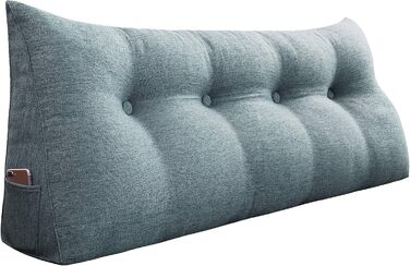 Подушка Johnear Wedge з бічною кишенею трикутна подушка для спини ліжка та дивана, подушка для читання з функцією підтримки, поперекова подушка та подушка для книги (сіра, 45 см)