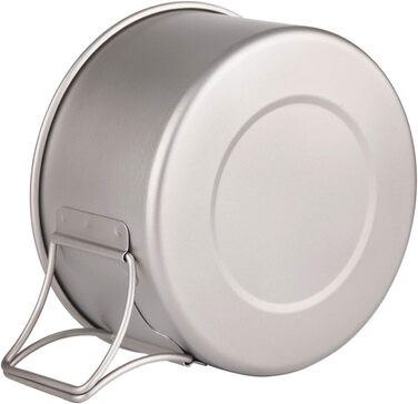 Титанова миска/каструля зі складною ручкою, одностінна титанова миска для приготування їжі зі складною ручкою для використання на свіжому повітрі, кемпінгу, походів, пікніків (550 мл)