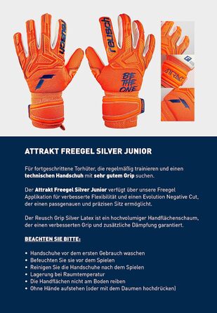 Воротарські рукавиці унісекс Attrakt Freegel Silver Junior 6