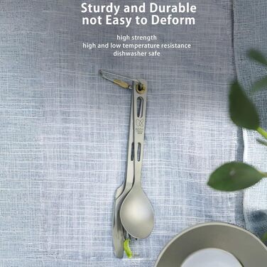 Набір столових приборів KEITH Titanium 3-в-1 для кемпінгу, ложка, виделка, ніж, із сумкою для зберігання