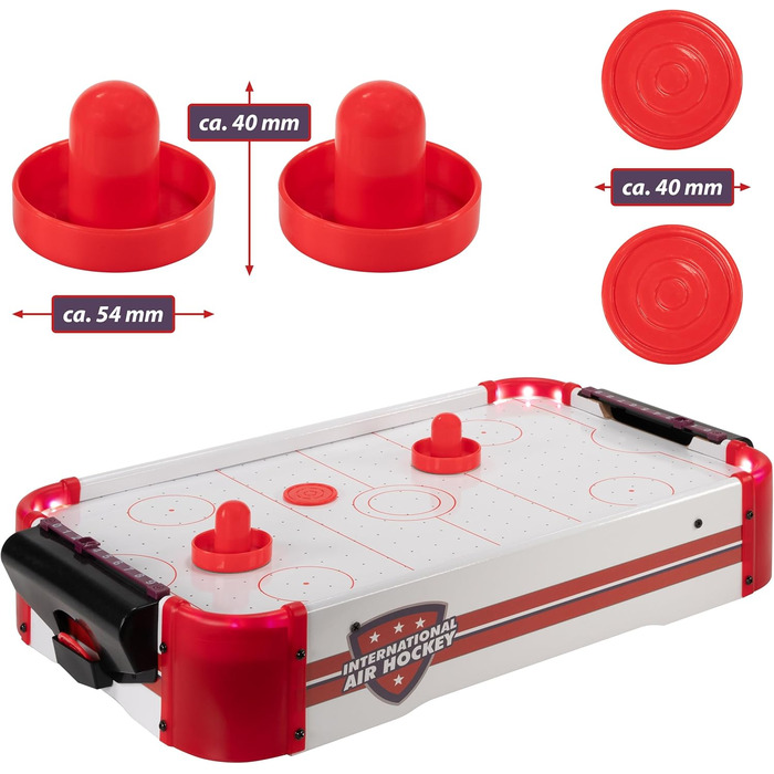 Міні-настільна гра Nexos Trading Air Hockey зі світлодіодним освітленням та вентилятором 55 x 31 x 9,5 см