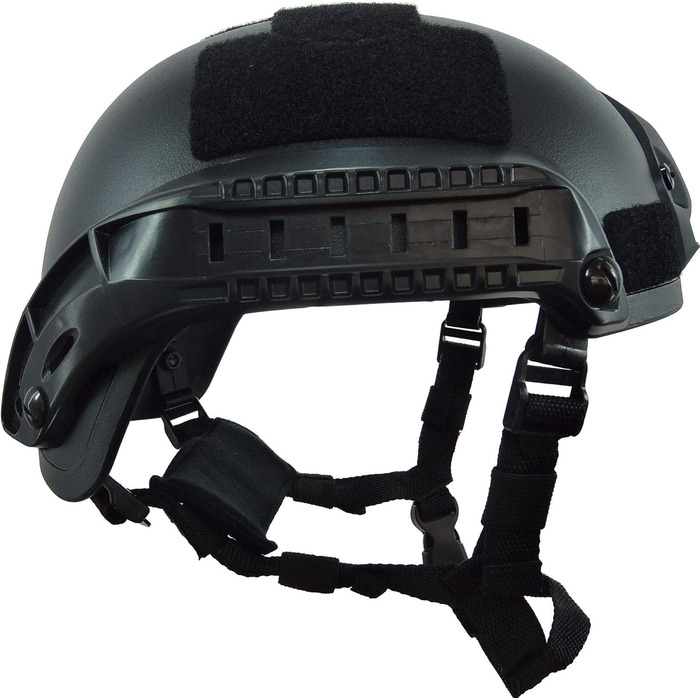 Тактичний шолом для пейнтболу MICH 2001 у стилі страйкболу з кріпленням для ПНВ та бічною планкою для страйкболу, чорний