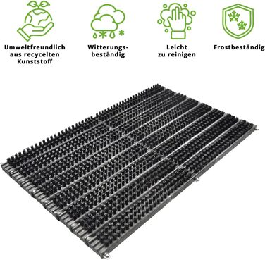 Килимок для щітки, скребок для взуття, килимок для дверей, килимок для входу, килимок для ніг, приблизно 60 x 40 см