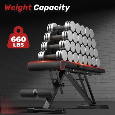 Регульована силова лава Dskeuzeew, багатофункціональна тренувальна лава, складна похила лава з 7-позиційним регулюванням спинки та стрічкою опору/4-позиційним регулюванням навантаження, 400 кг, оновлення лави