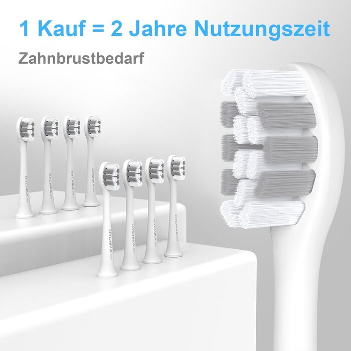 Електрична зубна щітка для дорослих з акумулятором до 240 днів роботи, 8 змінних насадок, акумуляторна, 3 режими чищення, таймер на 2 хвилини, водонепроникність IPX7, ідеальний подарунок для сім'ї, біла