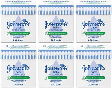 Ватні палички Johnson's Johnsons (200) в упаковці 6 шт.