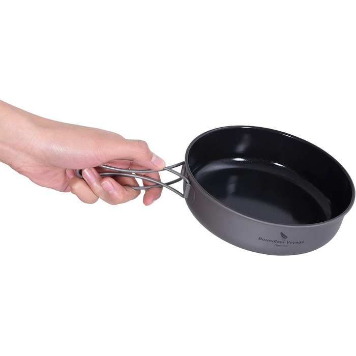 Титанова сковорода з антипригарним покриттям 15 см Легка сковорода Сковорода Походи Кемпінг Маленька тарілка Чаша Відкритий посуд