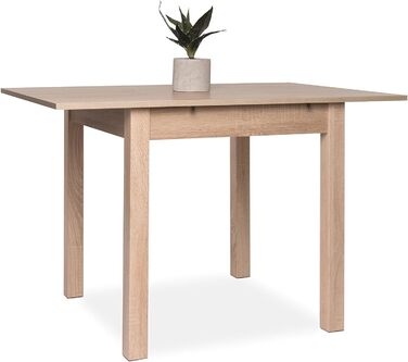 Обідній/кухонний стіл (4 розміри) з висувною дошкою, дуб сонома, 80-120 x 80 см