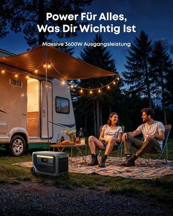 Електростанція Anker SOLIX F3000, 3072 Втгод, 3600 Вт, вихід 230 В, генератор живлення для кемпінгу, кемперів та надзвичайних ситуацій