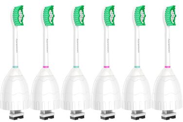 Змінні насадки для зубних щіток Aoremon для Philips Sonicare E-Series HX7022/66, 6 шт. , підходять для електричної зубної щітки Sonicare Essence, Xtreme, Elite, Advance і CleanCare з гігієнічним ковпачком