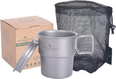 Безмежна подорож Титанова чашка для кави з кришкою 250 мл Пивний кухоль для кемпінгу на свіжому повітрі Піші прогулянки Пікнік При