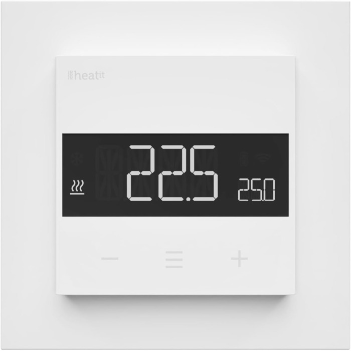 Кімнатний термостат Heatit Z-TRM6 Z-Wave Plus з EXT. Датчик для теплої підлоги електричний і водяний, ІЧ нагрів, колір білий RAL 9003
