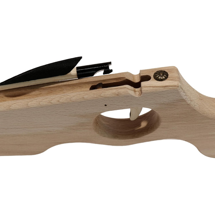 Малий дерев'яний арбалет (набір) — одноручний, з сталевим луком, 29 см, 3 болти (18 см) — 1 комплект (4 предмети)