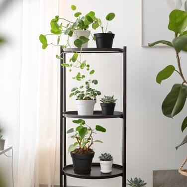 Пластиковий квітковий горщик 19 см з блюдцем, набір із 6 пластикових горщиків для трав з кількома дренажними отворами, круглий горщик для сукулентів у приміщенні та на балконі, білий/розкішний сад 19 см, 4U