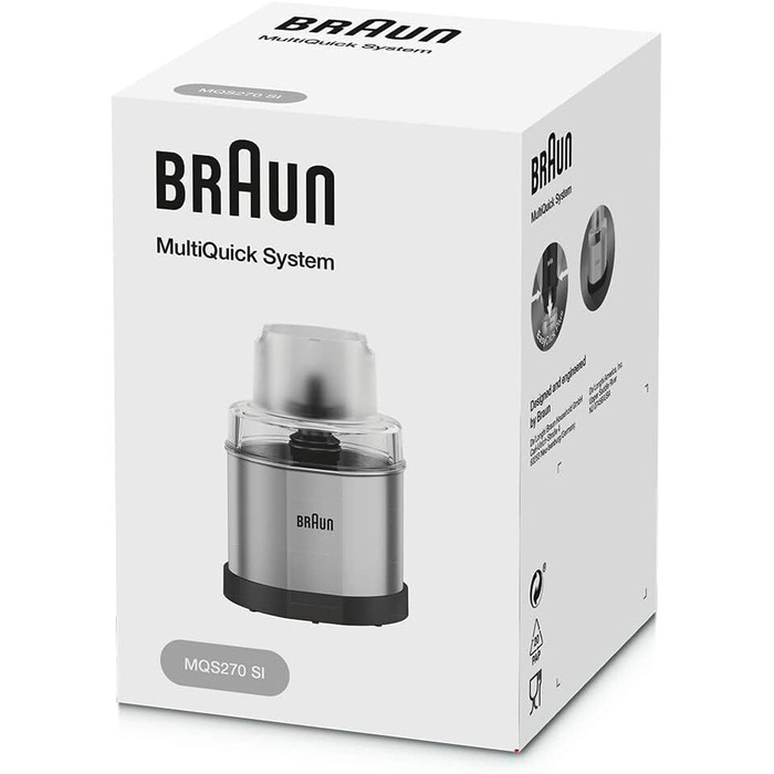 Насадка для побутової кавомолки та спецій Braun MQS 270 SI з системою EasyClick Plus - Аксесуари для побутового ручного блендера Braun MultiQuick 7 and 9, срібло