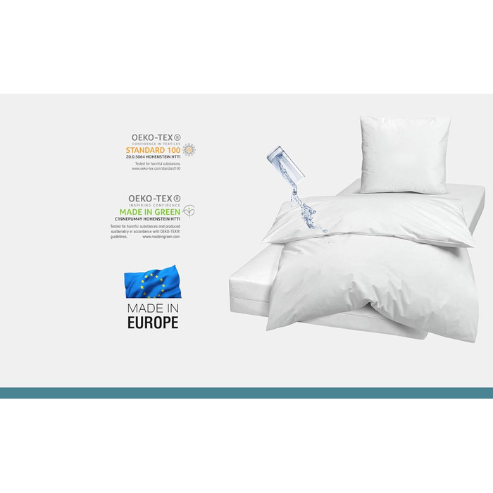 Водонепроникний підковдра 135x200 см, преміум-якість, не шелестить - гіпоалергенний та можна прати (95C) Підковдра, водонепроникна, захищена від кліщів, підковдра для людей з нетриманням 135 x 200