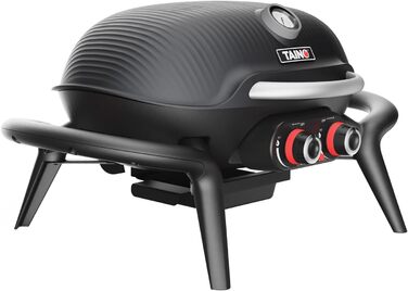 Газовий гриль TAINO KENAI, кемпінговий настільний гриль, балконний гриль, газовий, зовнішній, кухонний термометр, литий алюміній, чорний