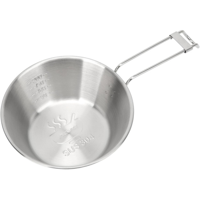 Набір посуду для кемпінгу Alomejor, 4-предметний набір мисок з нержавіючої сталі 304 зі складними ручками для активного відпочинку та походів, 12 x 4,5 см