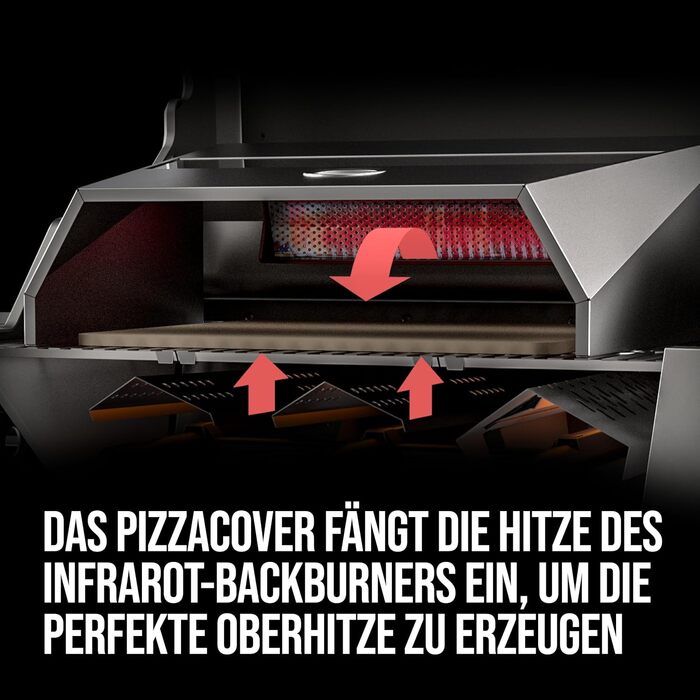 Кожух для піци Enders Pizzacover Turbo для газових грилів з верхнім пальником, з термометром та піцею-каменем (38x30 см), насадка з оглядовим вікном 7881