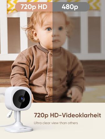 Відеоняня з 2 камерами, відеоняня 4,3 дюйма 720p без Wi-Fi, акумулятор 4000mAh, нічне бачення, функція двостороннього аудіо, режим