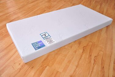 Дитяче ліжечко Marsell, дитяче ліжко, ліжечко для малюків з матрацом з піни алое вера, регульовані поручні для прорізування зубів, біле, трансформується в дитяче ліжко