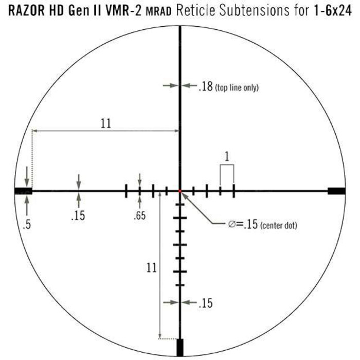Приціл оптичний Vortex Razor HD Gen II-E 1-6x24 VMR-2 (MRAD) (RZR-16009)