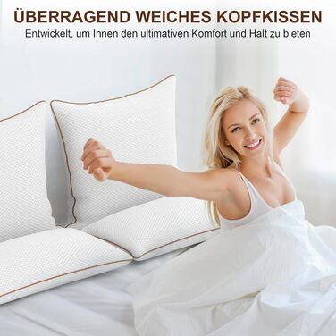 Подушка 80x80 см, комплект із 2 подушок зі знімним бамбуковим чохлом, м&39який наповнювач з мікрофібри, який можна прати, подушка для ліжка та декоративна подушка для дивана або ліжка