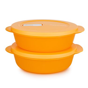 Контейнери Tupperware MicroTup CrystalWave 2 шт. 850 мл апельсинового кольору (вкл. Lollitup)