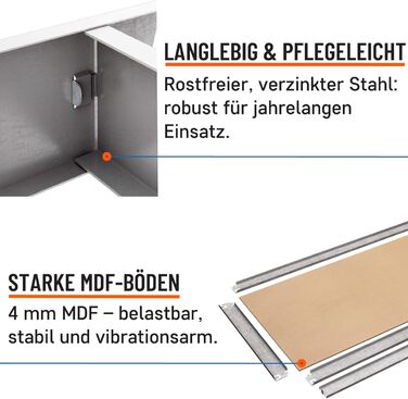 Міцний стелаж, 200x100x40 см, безболтовий стелаж з 5 полицями з МДФ, вантажопідйомність 750 кг, металевий стелаж, гаражний стелаж або стелаж для зберігання, стелаж для підвалу, вантажний стелаж, стелаж для майстерні, оцинкований 200x100x40 - полиці з МДФ 