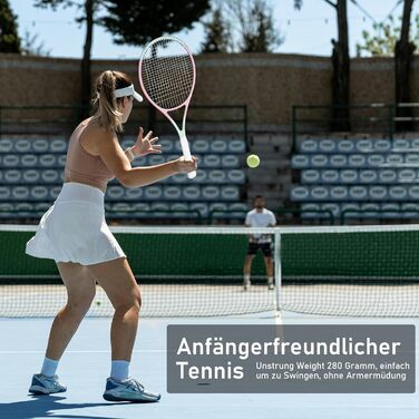 Тенісний набір OGEENIER Pink Lady 27" 2 ракетки 27 дюймів для дорослих жінок чоловіків початковий рівень + 3 м’ячі + 2 грип-стрічки + 2 віброгасники + рожева сумка повний комплект для 2 гравців легкий алюміній ITF-approved оригінал 2025