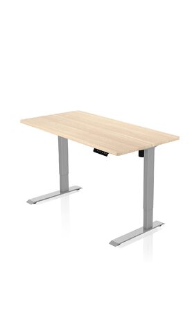 Письмовий стіл з електричним регулюванням висоти - Сірий каркас з одним двигуном та кленовою стільницею 120 x 60 см - Функція пам&39яті - Ергономічний стіл для дітей та дорослих 120 x 60 см Сірий клен