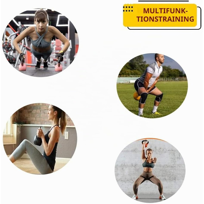 Класична чавунна гиря FFitness (16 кг), червона, з ергономічною ручкою для силових тренувань та кросфіту