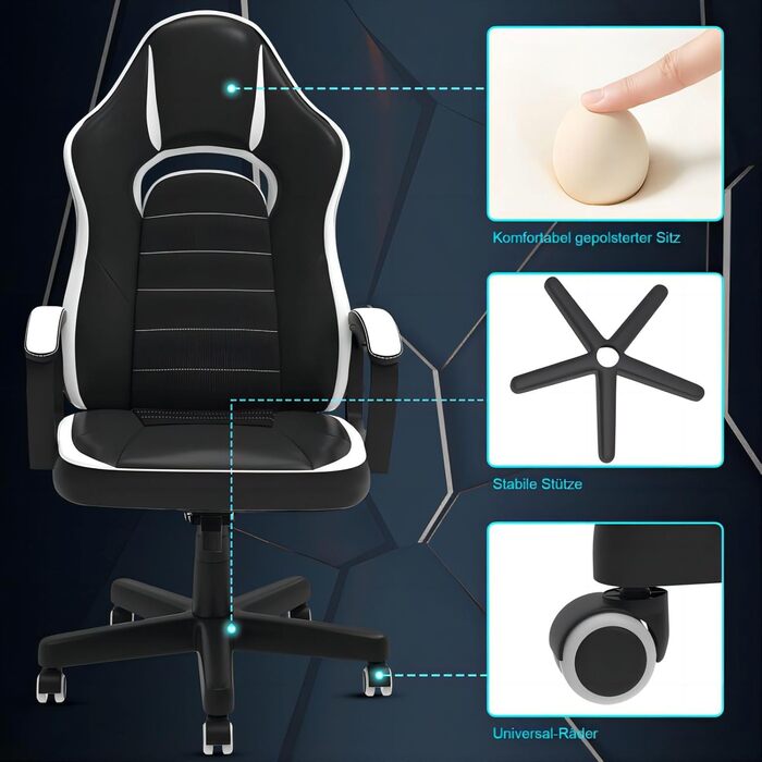 Ігрове крісло офісне крісло геймерське крісло 150 кг вантажопідйомність гоночне крісло ергономічне комп'ютерне крісло поворотне кр