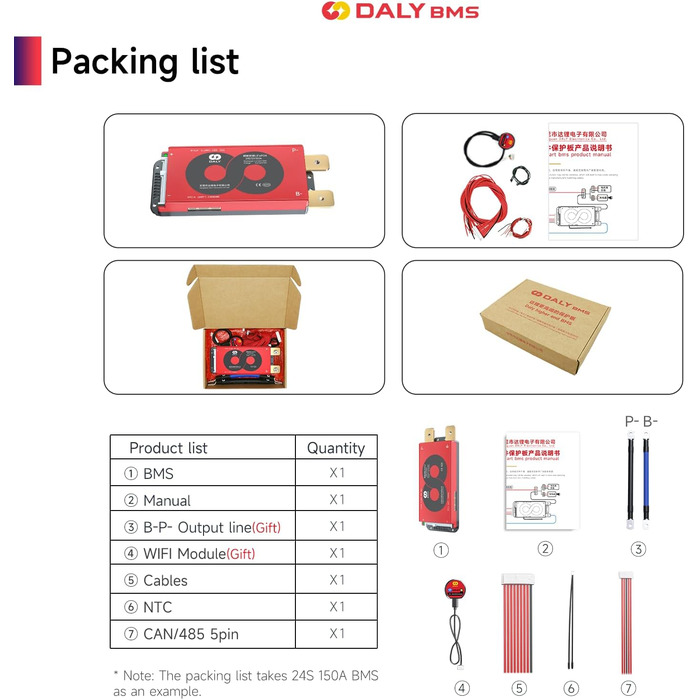 З модулем WiFi та платою захисту зв&39язку CAN 485 для літієвої акумуляторної батареї LiFePO4 (16S 48V Smart BMSRS485CANWiFi модуль, 200A) LiFePO4 16S 48V 200A, 16S BMS 48V