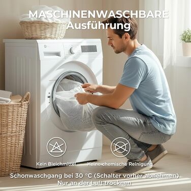 Підогріта підковдра CELESTA 150x80 см, нагрівальна ковдра з 3 температурними режимами, світлодіодним контролером та захистом від перегріву, можна прати в пральній машині та дихаюча, біла стандартна біла 150 x 80 см