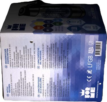 Скляний чайник 1.8 Налаштування температури Вибір температури 40C-100C Зміна кольору LED I BPA FREE I Регулювання температури Чайн