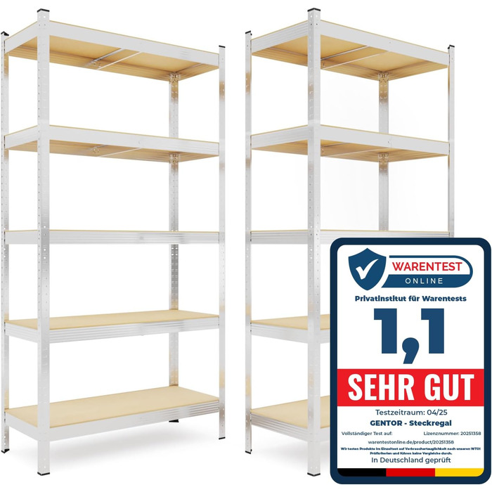 Металевий стелаж 180x90x40 см комплект із 2 надміцних стелажів з 5 полицями оцинковані стелажі для зберігання у підвалі стелажі для майстерні, підвалу та гаража до 875 кг