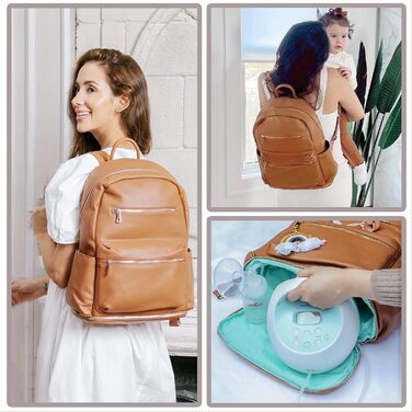 Пеленальна сумка-рюкзак Mominside, шкіряний рюкзак з нижнім відділенням, дитяча сумка для мами і тата, пошук реєстрації дитини, пі