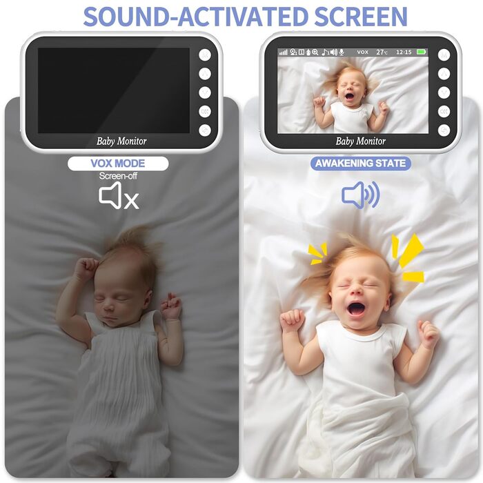 Радіоняня з камерою 4,3-дюймовий відеомонітор 720p 2000mah Батарея Відеозапис Цифрове збільшення Двостороннє аудіо Режим VOX Нічне