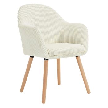 Обідні стільці WOLTU, комплект з , для спальні, кухні, вітальні, м&39які кухонні стільці, сучасні, з підлокітниками, ніжки з масиву дерева, вельветове сидіння, кремово-білий колір, комплект з