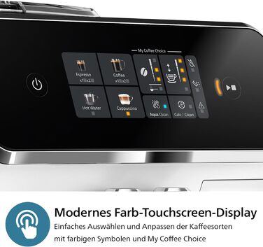 Кавомашина PHILIPS LatteGo серії 2300, біла, 4 види кавових напоїв, білий/хром